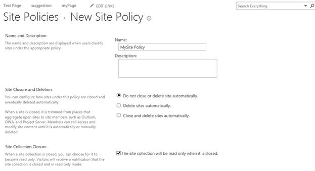 policy and Description